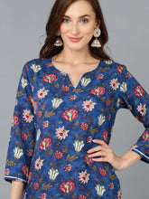 Women Cotton Blend Floral Printed Kurta-VKSKD1720